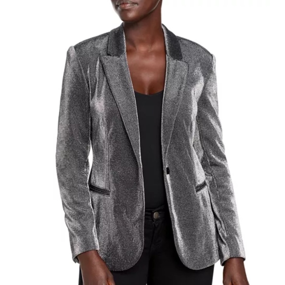 Tahari Metallic Silver Women's Blazer - Picture 1 of 6